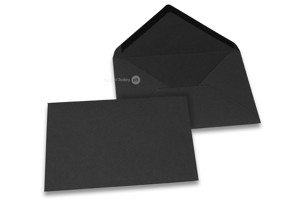 Farbige Couverts  für Glückwunschkarten  - Schwarz, 114 x 162 mm
