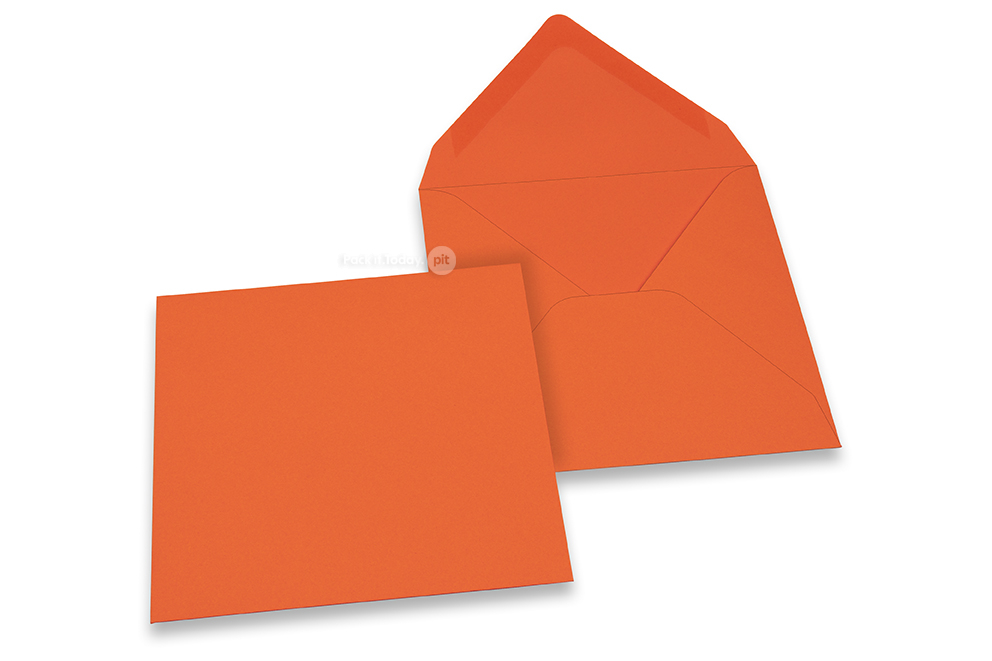Farbige Couverts  für Glückwunschkarten - Orange, 155 x 155 mm
