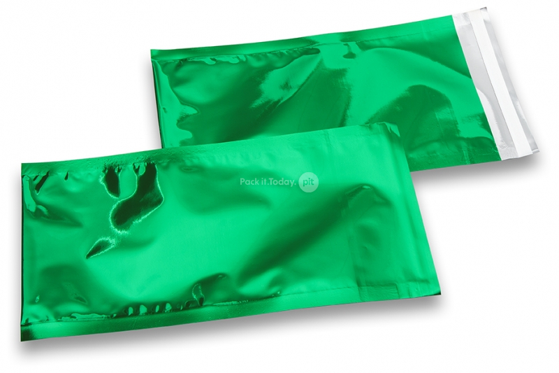 Grüne Metallic Foliencouverts - 114 x 229 mm