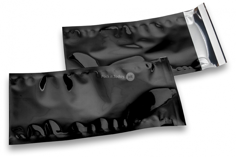 Schwarze Metallic Foliencouverts - 114 x 229 mm