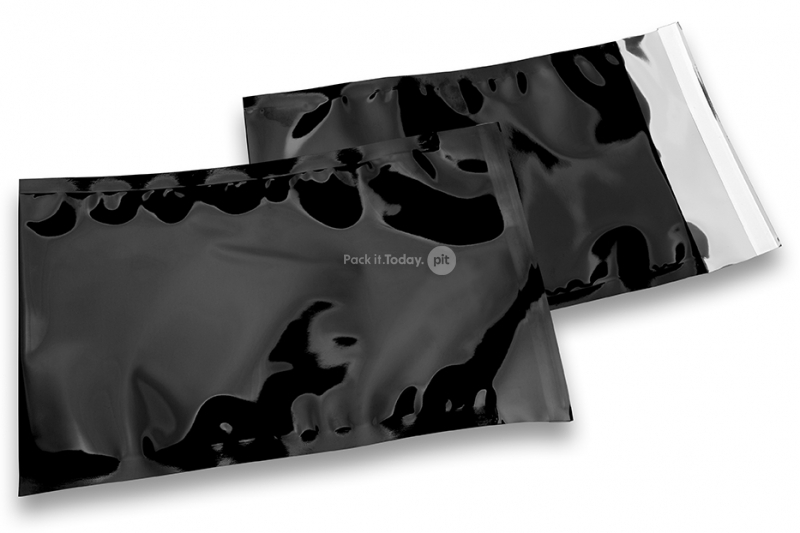 Schwarze Metallic Foliencouverts - 162 x 229 mm
