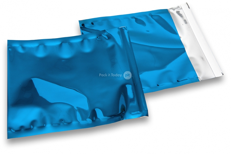 Blaue Metallic Foliencouverts - 165 x 165 mm