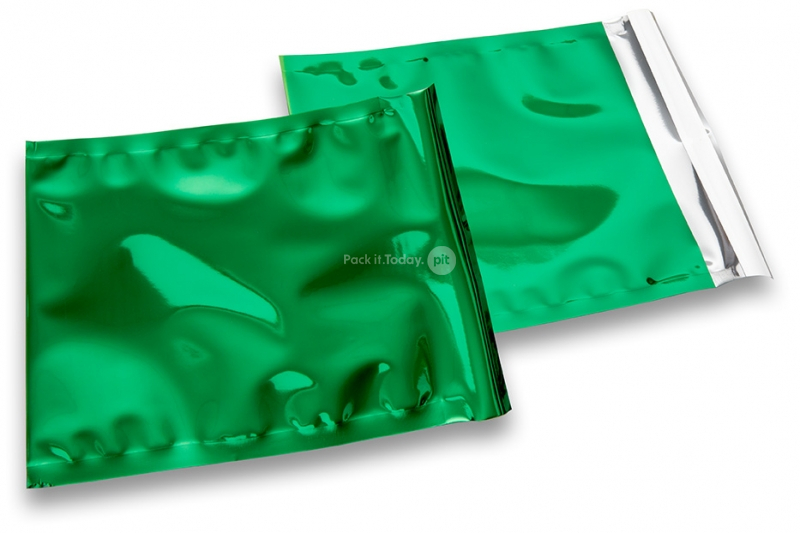 Grüne Metallic Foliencouverts - 165 x 165 mm