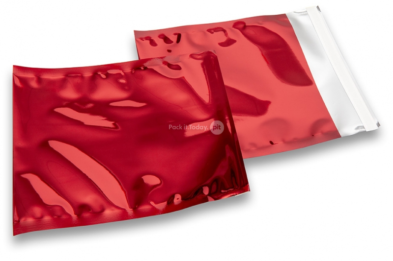 Rote Metallic Foliencouverts - 165 x 165 mm