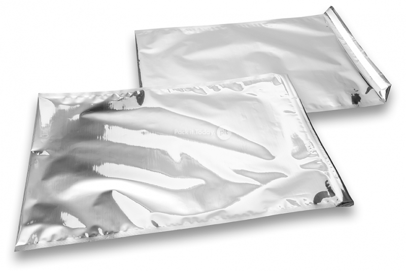 Silberne Metallic Foliencouverts - 320 x 430 mm