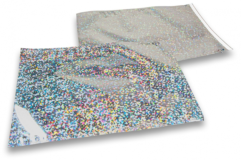 Silberne Holografische Metallic Foliencouverts - 320 x 430 mm