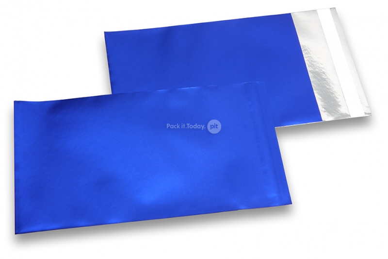 Dunkelblaue Foliencouverts matt metallic farbig - 114 x 162 mm