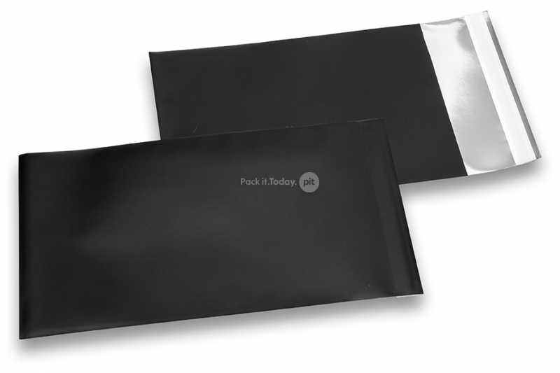 Schwarze Foliencouverts matt metallic farbig - 114 x 162 mm