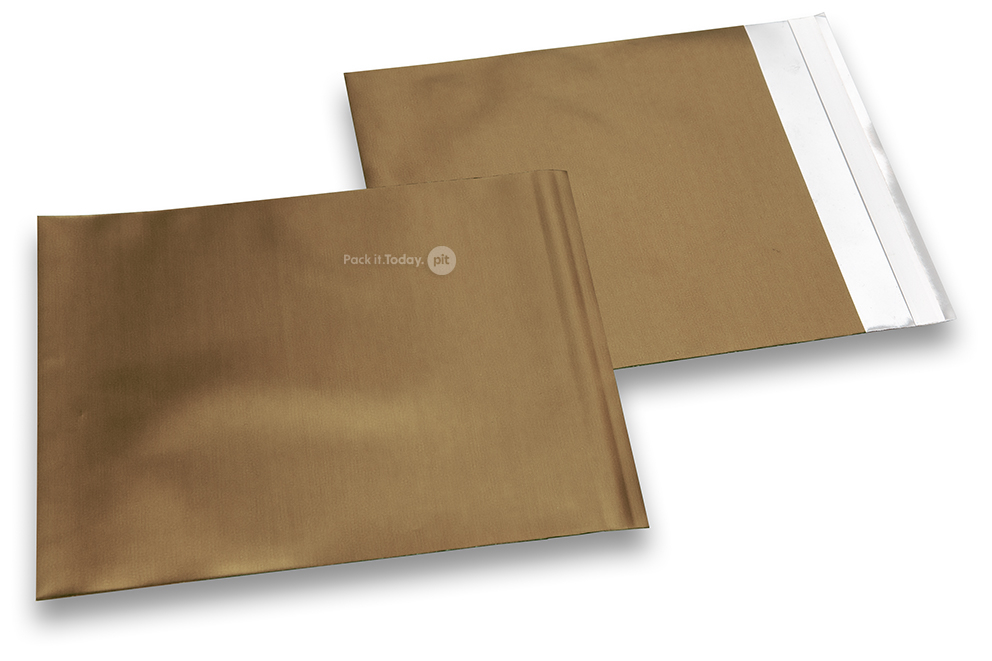 Goldene Foliencouverts matt metallic farbig - 165 x 165 mm