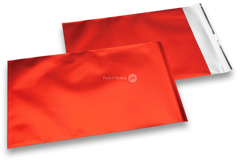 Enveloppes aluminium métallisées mat - rouge 180 x 250 mm