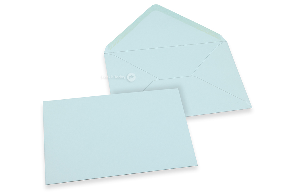 Farbige Couverts  für Glückwunschkarten - Hellblau, 125 x 175 mm