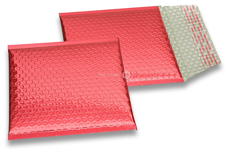 Luftpolstertaschen metallic umweltfreundlich - Rot 165 x 165 mm