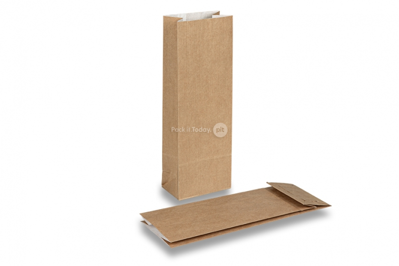 Blockbodenbeutel aus Kraftpapier Braun - 105 x 65 x 298 mm ohne Fenster, 500 ml