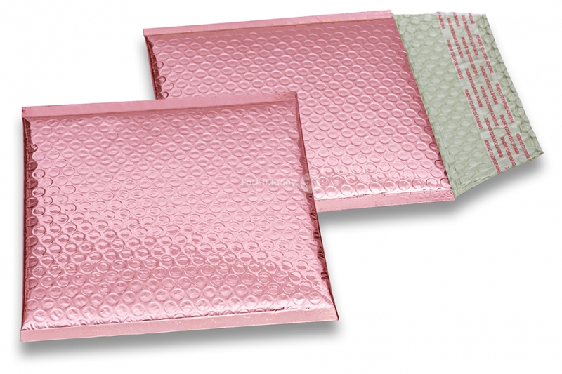 Enveloppes à bulles ECO métallique - doré rose 165 x 165 mm