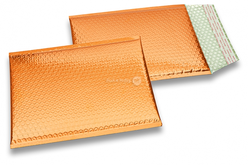 Enveloppes à bulles ECO métallique - orange 180 x 250 mm