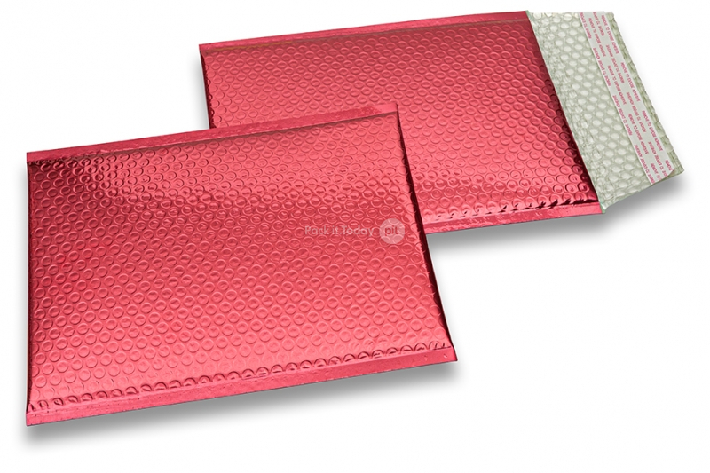 Enveloppes à bulles ECO métallique - rouge 180 x 250 mm
