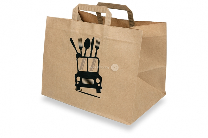Sacs en papier pour la vente à emporter - marron + livraison