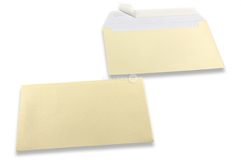 Champagnerfarbene Couverts mit Perlmutteffekt - 114 x 162 mm