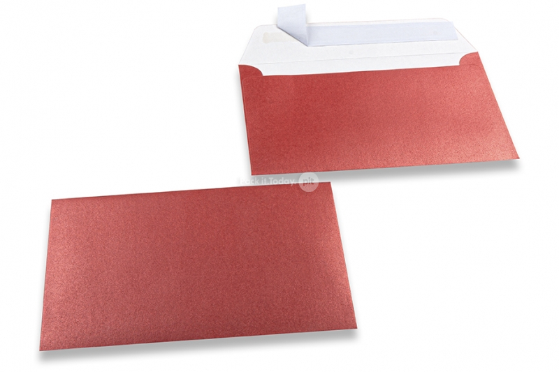 Rote Couverts mit Perlmutteffekt - 114 x 162 mm