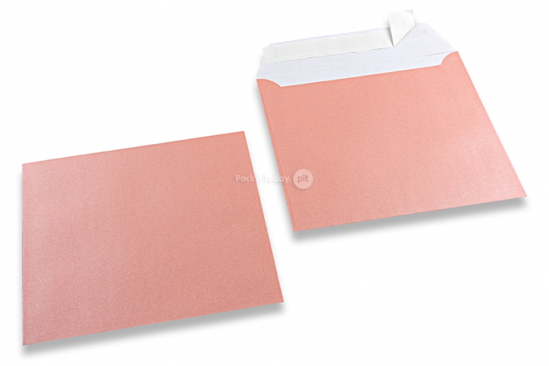 Enveloppes de couleurs nacrées - Rose bébé, 155 x 155 mm