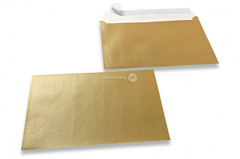 Goldene Couverts mit Perlmutteffekt - 162 x 229 mm