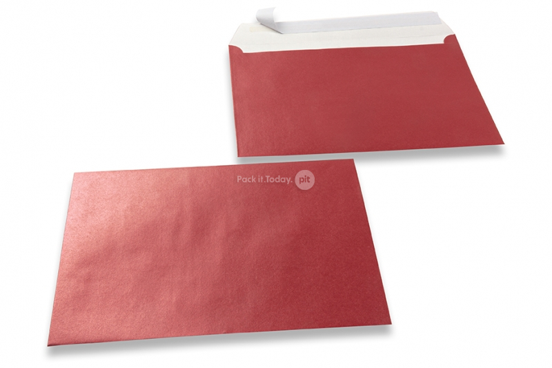 Rote Couverts mit Perlmutteffekt - 162 x 229 mm
