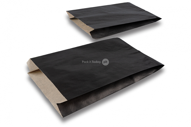 Sachets cadeaux en papier kraft couloré - noir, 200 x 320 x 70 mm