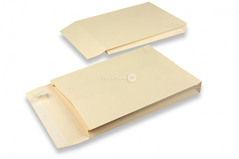 Faltentaschen Klotzboden - 262 x 371 x 40 mm, Creme