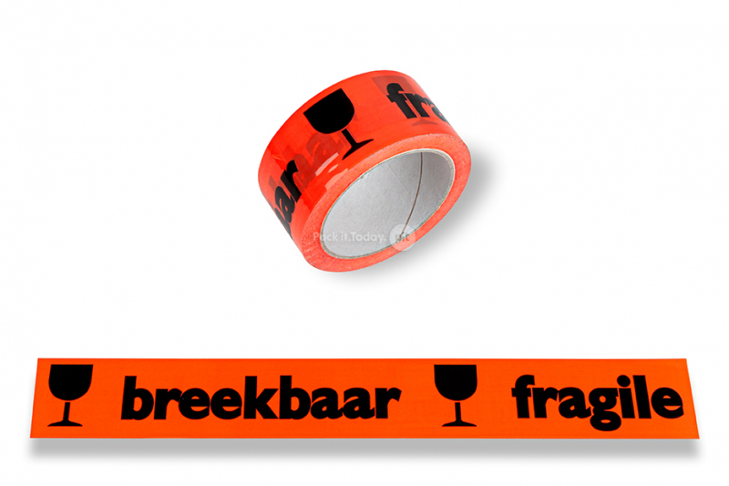 Ruban adhésif acrylique orange Breekbaar/Fragile 