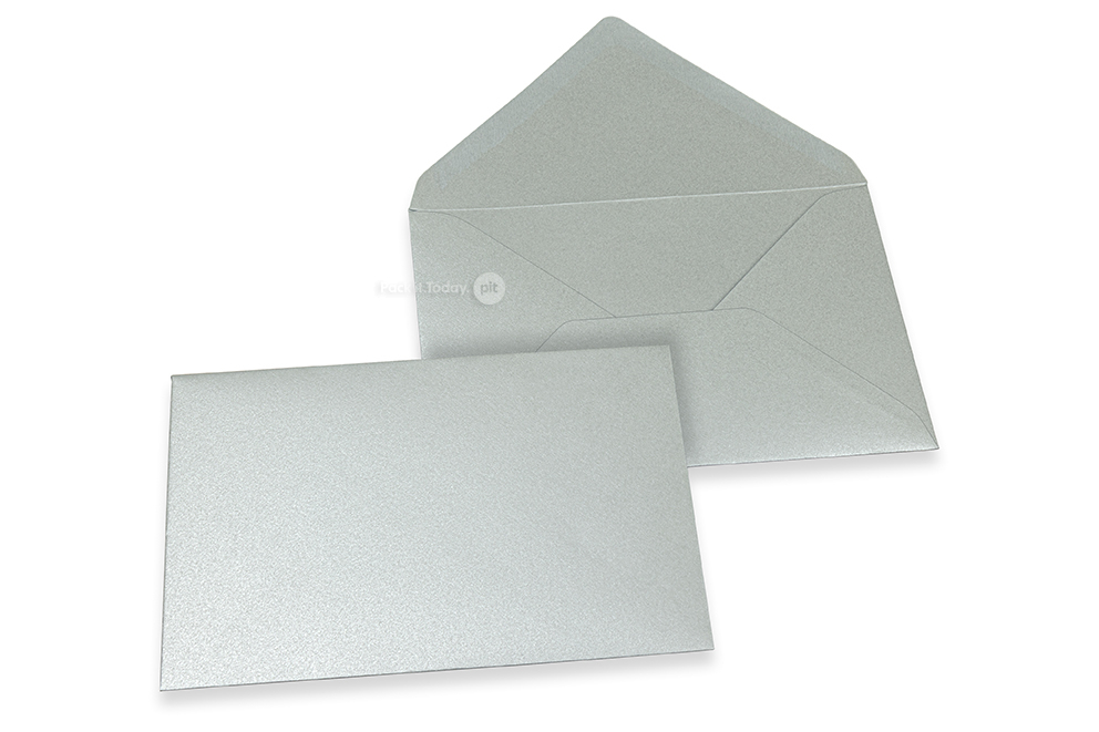 Farbige Couverts für Glückwunschkarten - Silber metallic, 114 x 162 mm