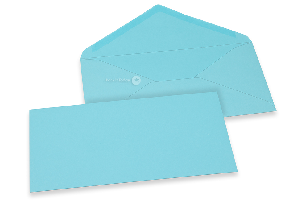 Farbige Couverts für Glückwunschkarten - Himmelblau, 110 x 220 mm