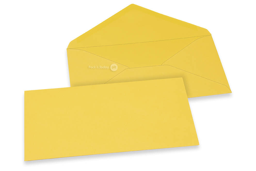 Farbige Couverts für Glückwunschkarten - Sonnenblumengelb, 110 x 220 mm