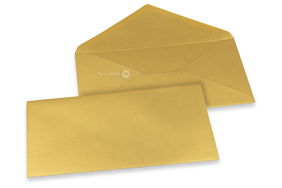 Farbige Couverts für Glückwunschkarten - Gold metallic, 110 x 220 mm