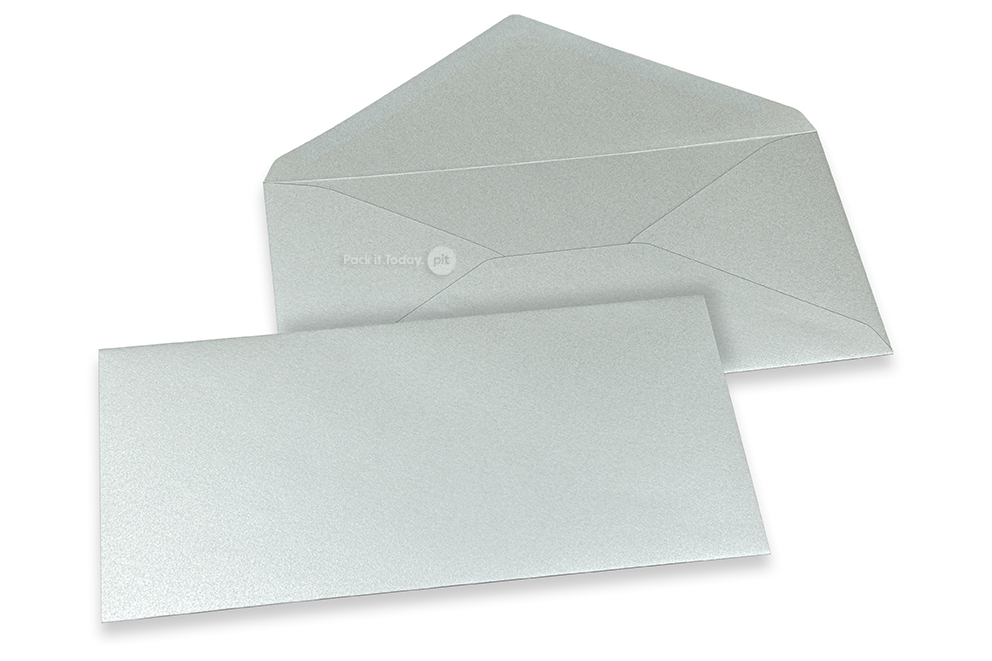 Farbige Couverts für Glückwunschkarten - Silber metallic, 110 x 220 mm