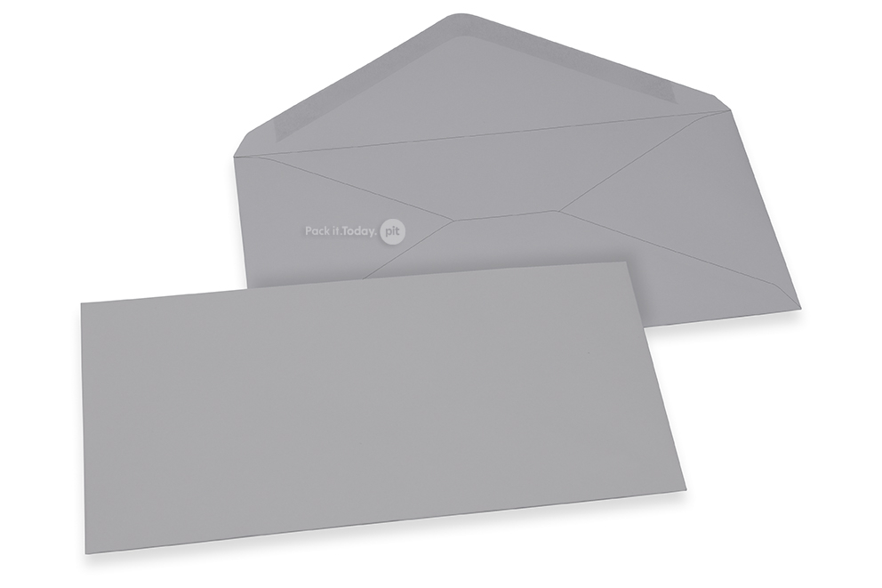 Farbige Couverts für Glückwunschkarten - Grau, 110 x 220 mm