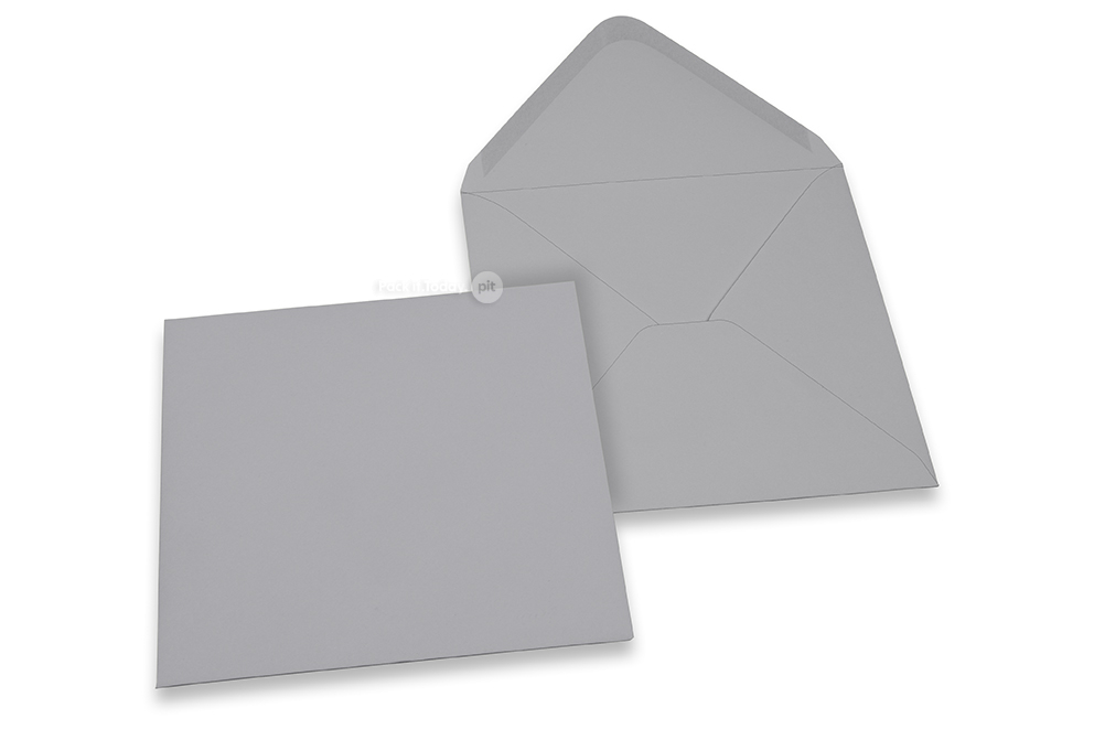 Farbige Couverts für Glückwunschkarten - Grau, 155 x 155 mm