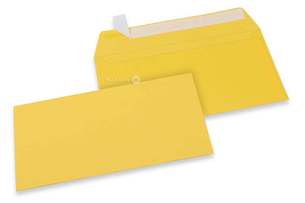 Farbige Couverts Papier - Sonnenblumengelb, 110 x 220 mm