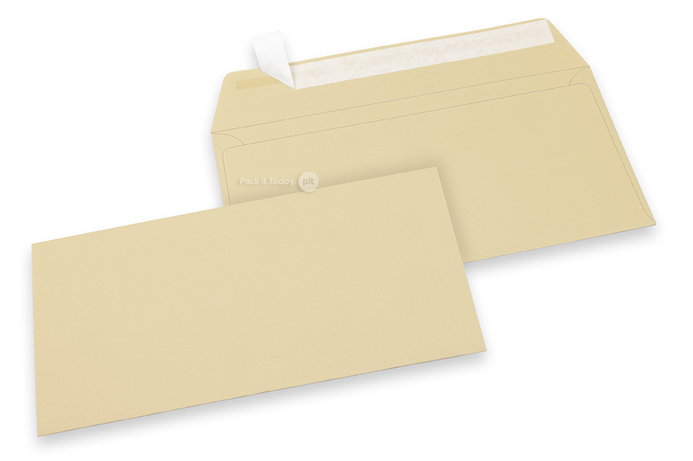 Farbige Couverts Papier - Camel, 110 x 220 mm