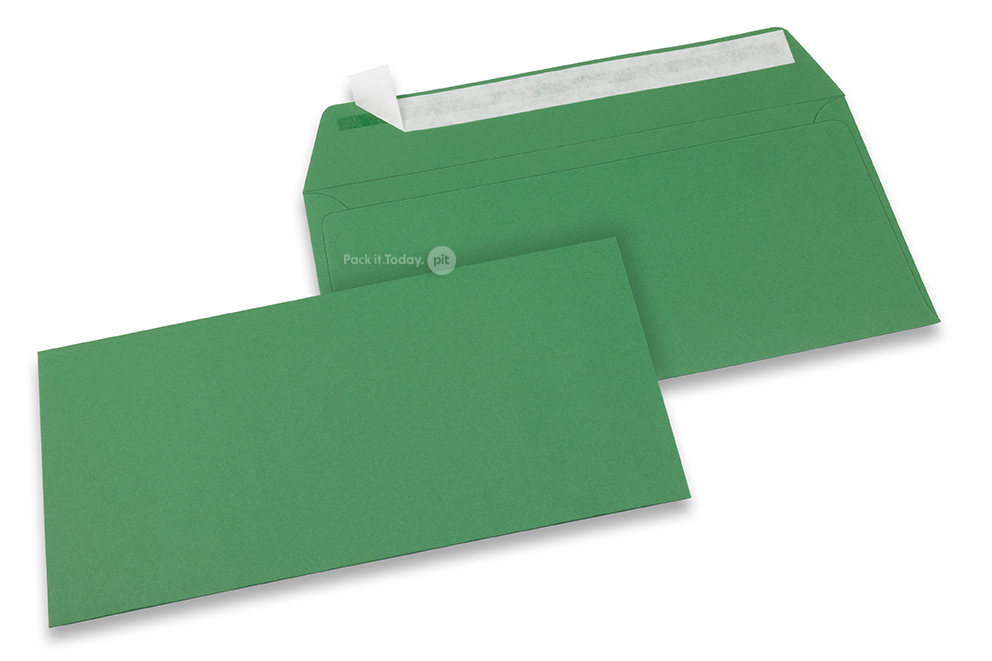 Farbige Couverts Papier - Dunkelgrün, 110 x 220 mm