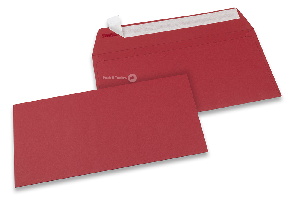 Farbige Couverts Papier - Dunkelrot, 110 x 220 mm
