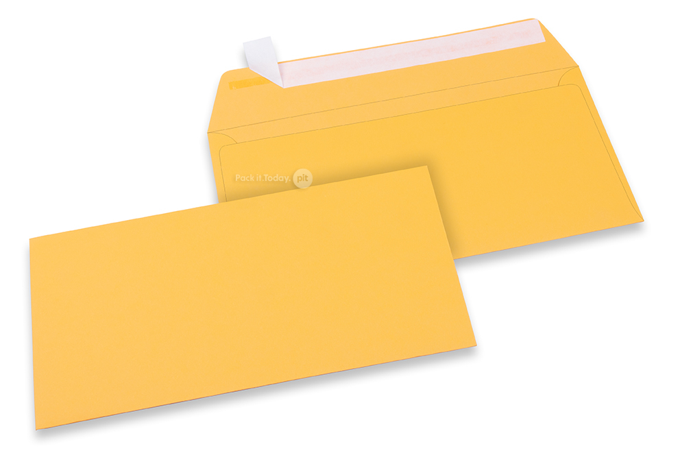Farbige Couverts Papier - Goldgelb, 110 x 220 mm