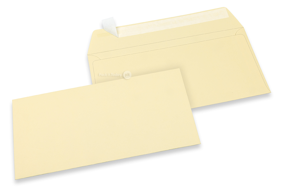 Farbige Couverts Papier - Elfenbein, 110 x 220 mm