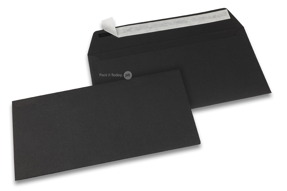 Farbige Couverts Papier - Schwarz, 110 x 220 mm