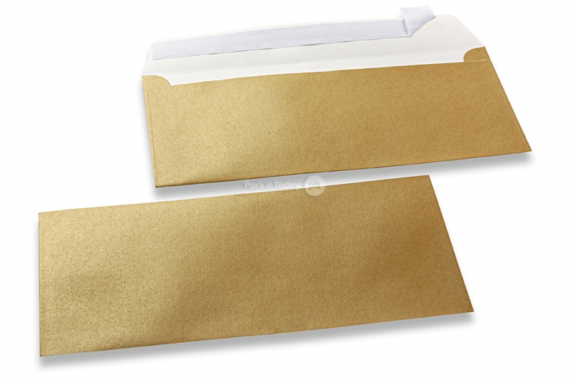 Goldene Couverts mit Perlmutteffekt - 110 x 220 mm