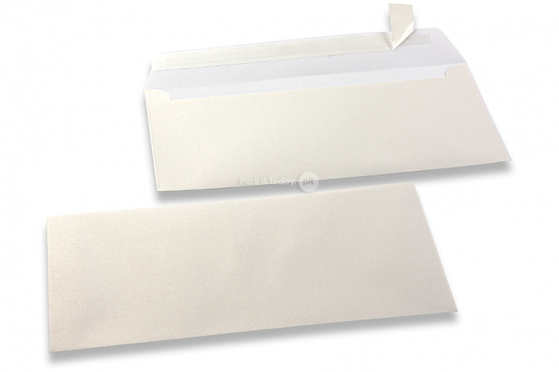 Weiss Couverts mit Perlmutteffekt - 110 x 220 mm