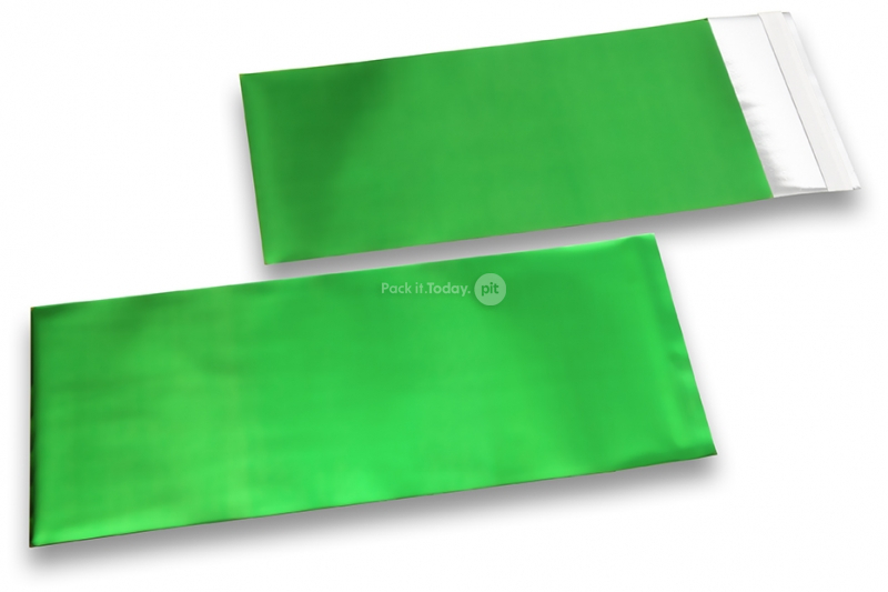 Grüne Foliencouverts matt metallic farbig - 110 x 220 mm