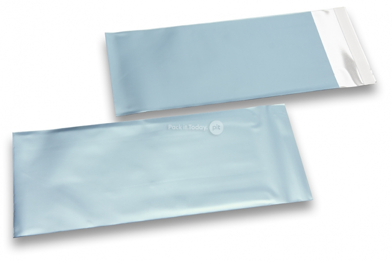 Eisblaue Foliencouverts matt metallic farbig - 110 x 220 mm