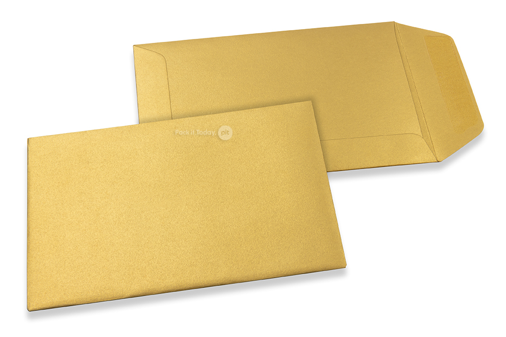 Pochettes en papier kraft couleur - Or, 85 x 125 mm