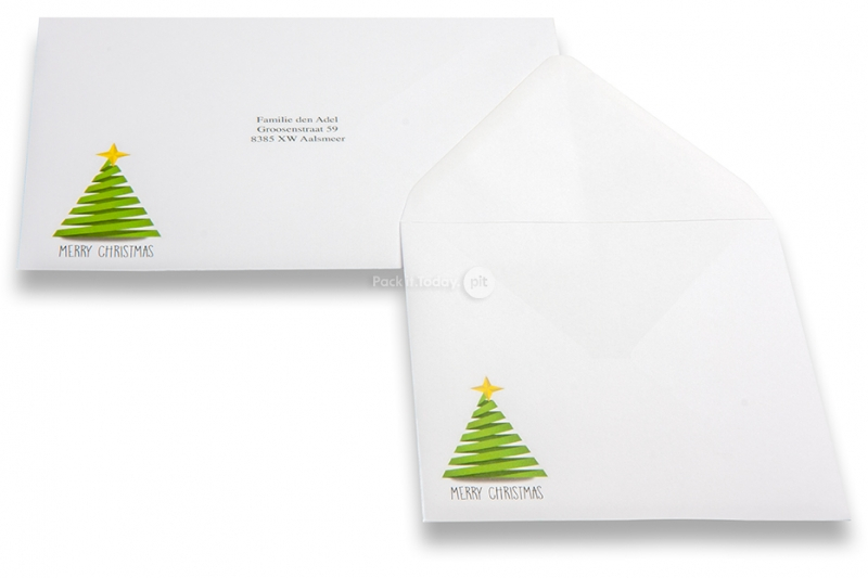 Kerstkaart enveloppen - kerstboom