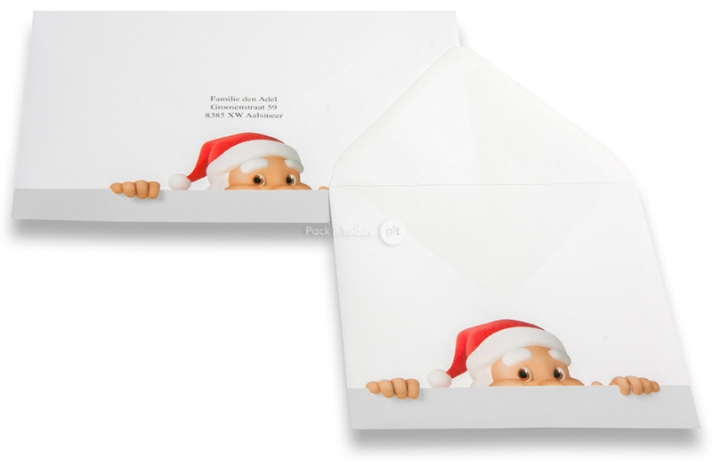 Grußkartencouverts mit Weihnachtsmotiv - Weiß + Lugen